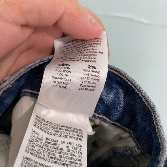 MOTHER The Stunner Ankle Step Fray‎ Helter Skelter Sz 27 Blue Lightning Bolt - Picture 8 of 9